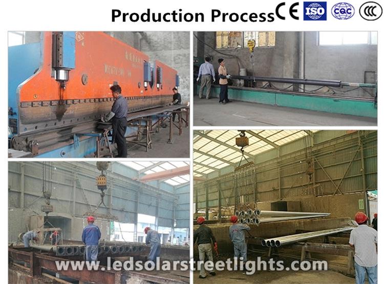 production process of parking lot light pole